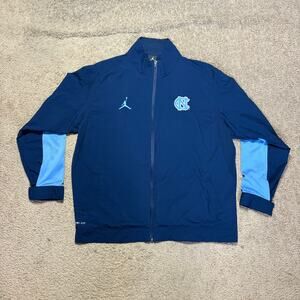Jordan UNC North Carolina Embroidered Logo Drifit Windbreaker Zip Jacket Mens XL